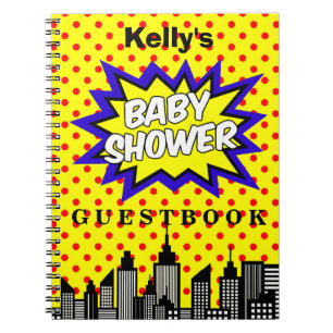 Super Hero Baby shower Custom Guest Book Notitieboek