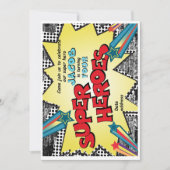 SUPER HERO BIRTHDAY INVITATIE KAART (Voorkant)