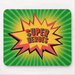 SUPER HERO BOOM, GROENE ACHTERGROND MUISMAT
