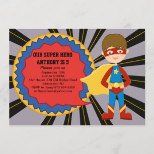 Super Hero Boys Birthday Uitnodiging