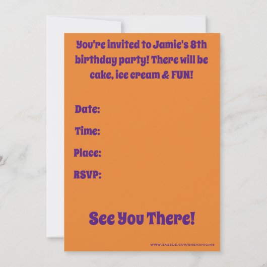 Super Hero Cat Party uitnodiging (Achterkant)