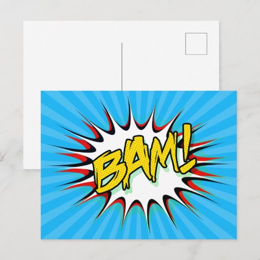 Super Hero Classic Bam! Action Bubble Briefkaart (Voorkant / Achterkant)