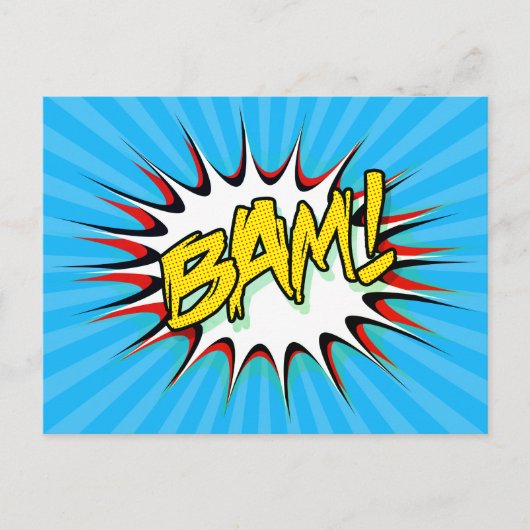 Super Hero Classic Bam! Action Bubble Briefkaart (Voorkant)