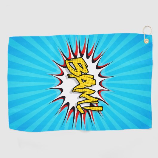 Super Hero Classic Bam! Action Bubble Golfhanddoek (Horizontaal)