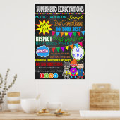 Super Hero Classroom Sign. Poster (Keuken)
