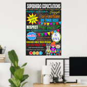 Super Hero Classroom Sign. Poster (Thuiskantoor)