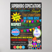 Super Hero Classroom Sign. Poster (Voorkant)
