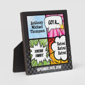 Super Hero Comic Book Adoption, Family Gift Fotoplaat (Voorkant)