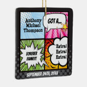 Super Hero Comic Book Adoption, Family Gift Keramisch Ornament (Rechts)