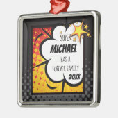 Super Hero Comic Book Adoption, Family Gift Metalen Ornament (Links)