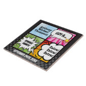 Super Hero Comic Book Adoption, Family Gift Tegeltje (Zijkant)