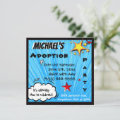 Super Hero Comic Book Adoption Party Kaart (Staand voorkant)
