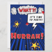 Super Hero Comic Book Adoption Party Kaart (Achterkant)