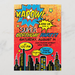 Super Hero Comic Book Birthday Kaart