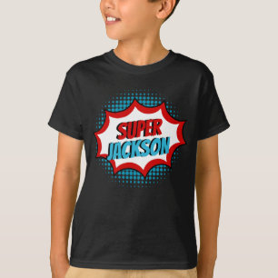 Super Hero Comic Book Style Blue en Red T-shirt
