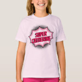 Super Hero Comic Book Style Girly Pink T-shirt (Voorkant)