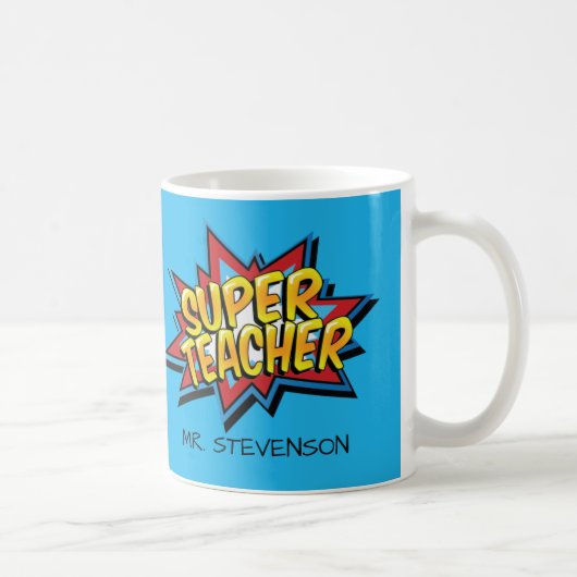 Super Hero Comic Teacher Gift Koffiemok (Rechts)