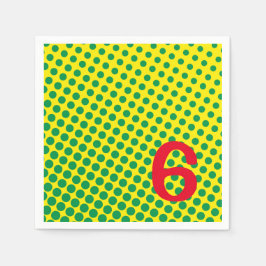 Super Hero Comics Kleurrijke Groene Gele Stippen A Servet