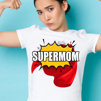 Super hero cute mothers day Super mom T-shirt