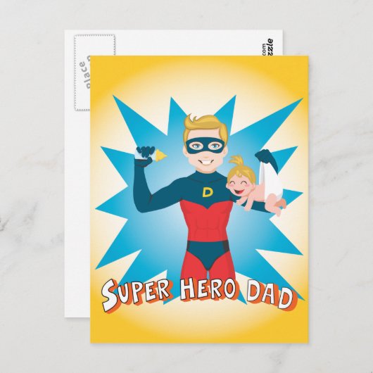 Super Hero Dad Briefkaart (Voorkant / Achterkant)