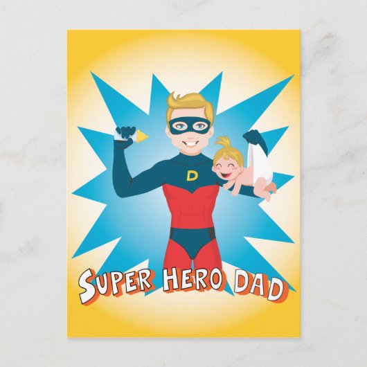 Super Hero Dad Briefkaart (Voorkant)