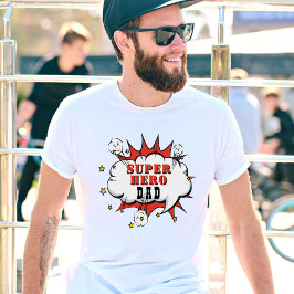 Super Hero Dad Cartoon Bubble Fun T-shirt