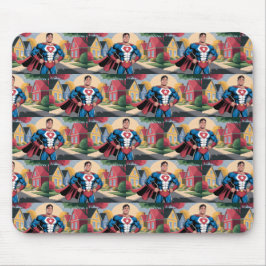 Super Hero Dad in een buitenwijk Muismat