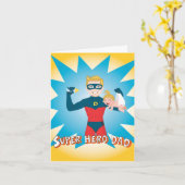 Super Hero Dad Kaart (Gele Bloem)