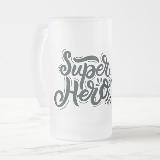 Super Hero Dad Matglas Bierpul (Voorkant links)