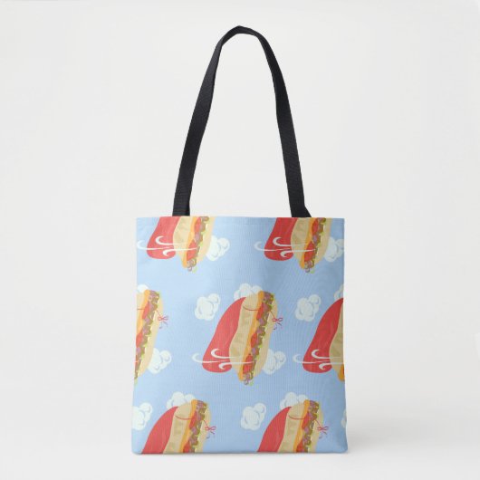 Super Hero Flying Caped Sandwich Fun Tote Bag (Voorkant)