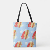 Super Hero Flying Caped Sandwich Fun Tote Bag (Achterkant)
