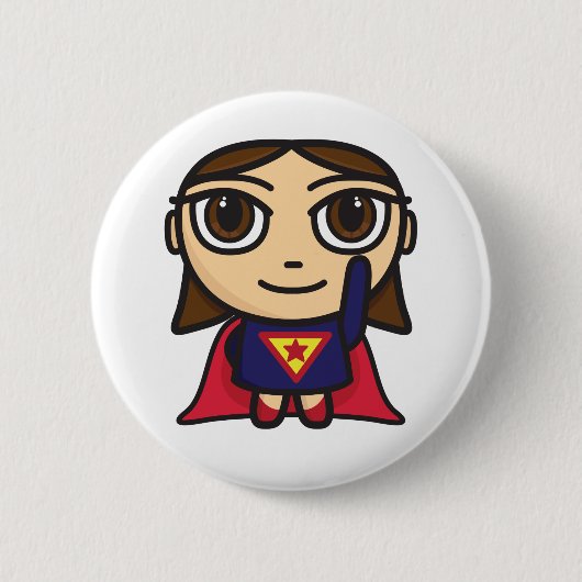 Super Hero Girl Character Ronde Button 5,7 Cm (Voorkant)
