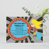 Super Hero Girls Birthday Uitnodiging (Staand voorkant)