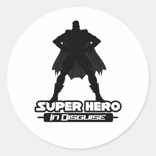 Super Hero in Disguise Ronde Sticker (Voorkant)