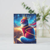 Super Hero Kat in de nacht Briefkaart (Staand voorkant)