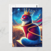 Super Hero Kat in de nacht Briefkaart (Voorkant / Achterkant)