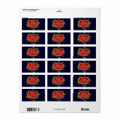 Super Hero Kerstmis Etiket (Full Sheet)