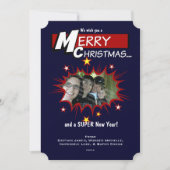 Super Hero Kerstmis Feestdagenkaart (Voorkant)