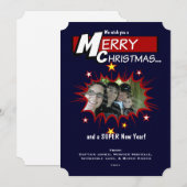 Super Hero Kerstmis Feestdagenkaart (Voorkant / Achterkant)