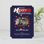 Super Hero Kerstmis Feestdagenkaart (Staand voorkant)