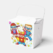 Super Hero Kids Birthday Party Favor Box Bedankdoosjes (Voorkant Zijde)
