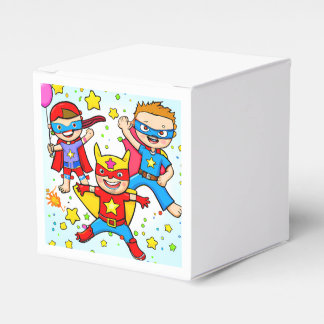 Super Hero Kinder Square Birthday Party Favor Box Bedankdoosjes
