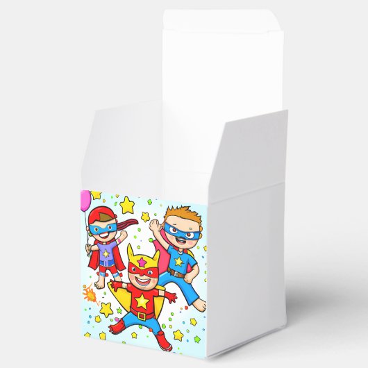 Super Hero Kinder Square Birthday Party Favor Box Bedankdoosjes (Geopend)
