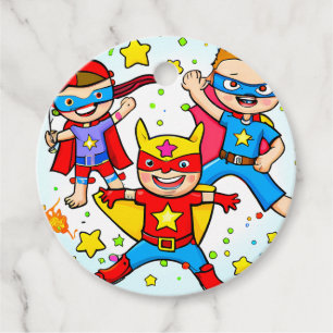 Super Hero Kinder Thema Birthday Party Gift Label