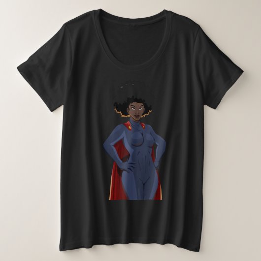 Super Hero Lady Grote Maat T-shirt (Design voorkant)