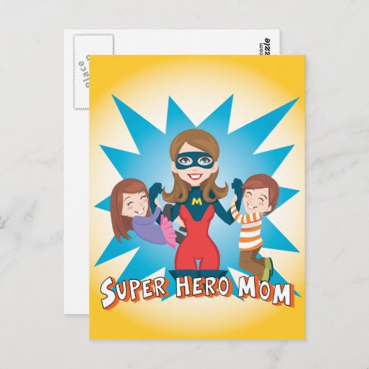 Super Hero mam Briefkaart (Voorkant / Achterkant)