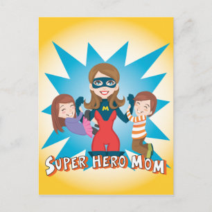 Super Hero mam Briefkaart