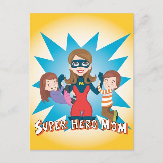 Super Hero mam Briefkaart (Voorkant)