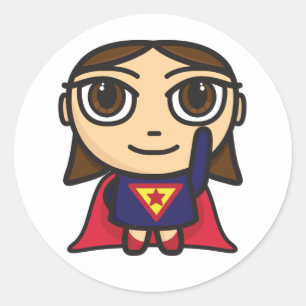 Super Hero meisje karakter Ronde Sticker