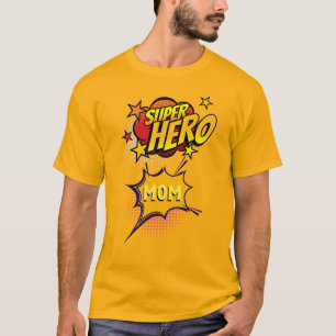 Super Hero Moeder Comic Book Stijl T-shirt